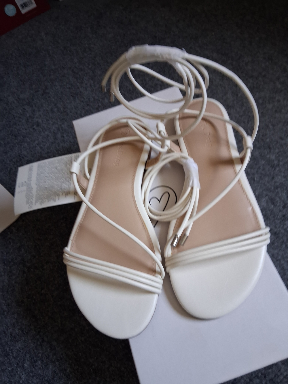 Cute White Lace-Up Women's Sandals